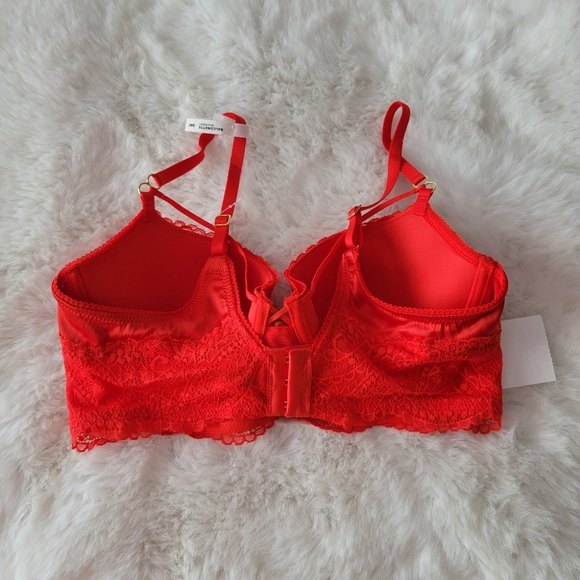 💋AERIE REAL POWER PAISLEY LACE STRAPPY BALCONETTE BRA SIZE 34C - Picture 7 of 7